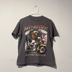Vintage 90s Kingstree Classic Mens T-Shirt Size M Biketoberfest Daytona Beach Fl